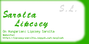 sarolta lipcsey business card